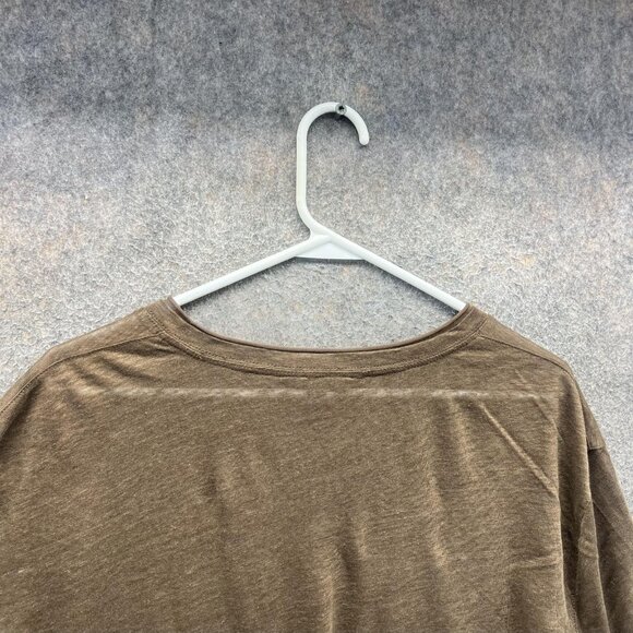 John Varvatos Shirt Mens Large Brown V Neck 100% Linen Lightweight Casual - Picture 3 of 10